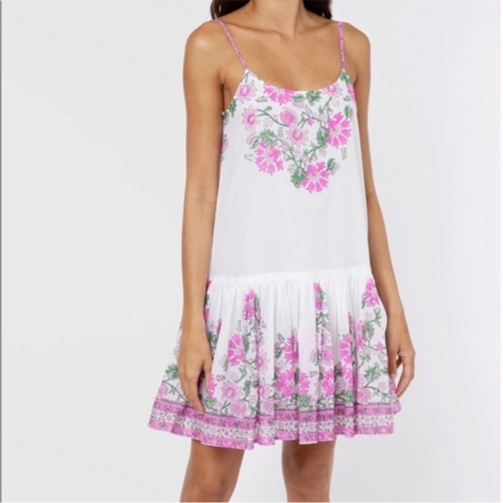 Juliet Dunn Dress Strappy Mini in Hot Pink Floral